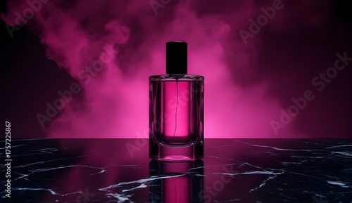  Sleek Bottle on Black Marble with Dramatic Lighting