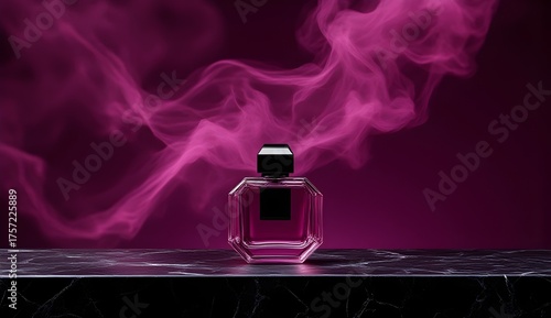  Perfume Bottle with Swirling Magenta Haze