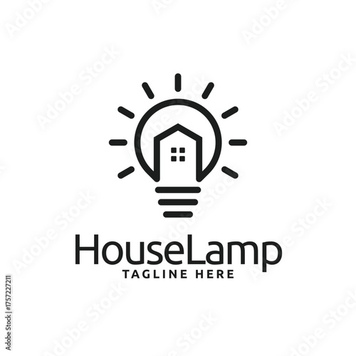 House lamp idea logo icon symbol