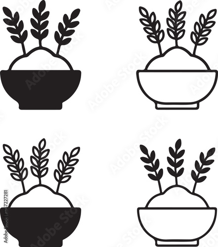 Isolated Black Nabanna Festival, Harvest Celebration, Bengali Culture, Rural Festival, Minimal Vector, Modern Minimal, Black Line, Bengali Harvest Icon, Cultural Celebration