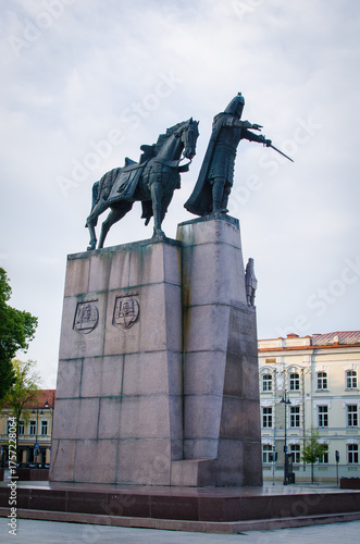 Gediminas monument, Grand Duke of Lithuania, on Cathedral Square, Vilnius