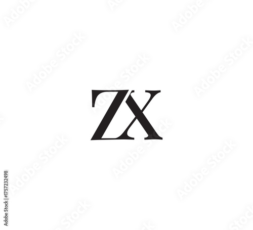 Elegant Monogram Logo, Classic Serif Initial Letters Design, Vintage Luxury Typography Emblem zx
