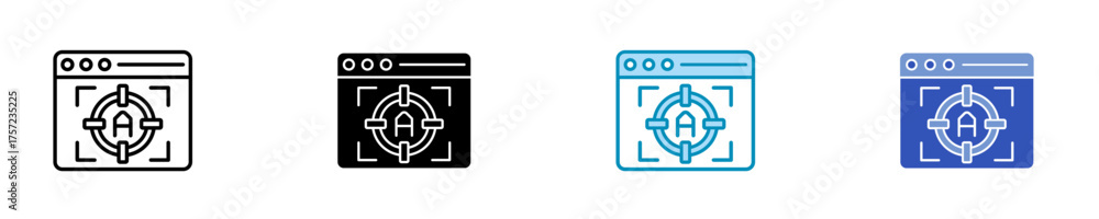 Obraz premium Target Icon Set Multiple Style Collection