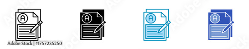 Writing  Icon Set Multiple Style Collection