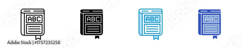 Book  Icon Set Multiple Style Collection