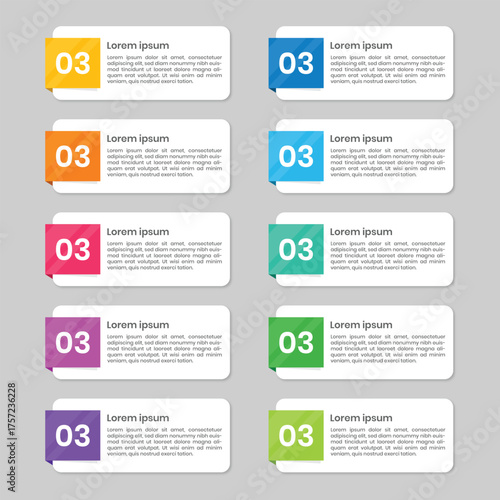 Modern Colorful Number Label Design Element Collection