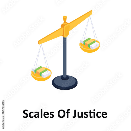 Scales Of Justice Vector icon which can easily modify or edit