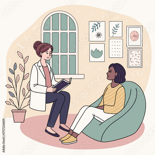 Professional therapy session with a female psychologist