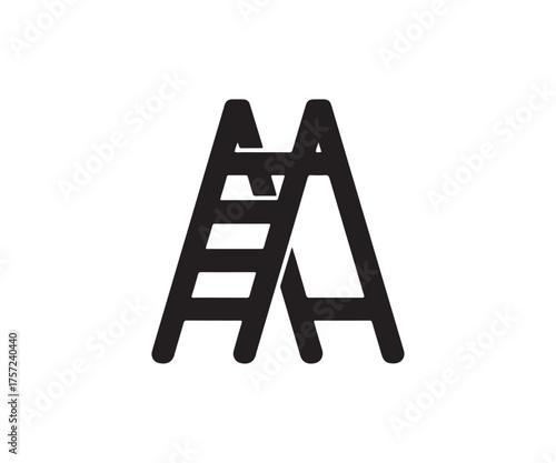 Minimal vector ladder design isolated on white background