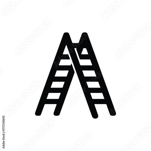 Vector ladder on white background