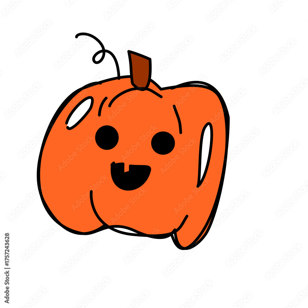 Fototapeta premium Bright Orange Pumpkin Icon for Celebration