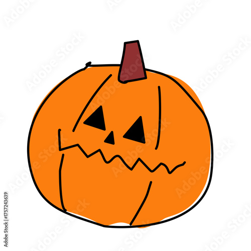 Funny Pumpkin Head Flat Illustration Icon