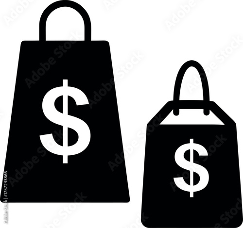 Gold bag of money with a dollar sign symbol for finance and wealth illustration