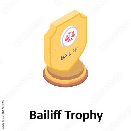 Bailiff Trophy Vector icon which can easily modify or edit