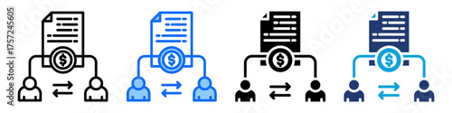 Share Holder Icon Set Multi Style Vector Illustration