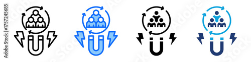 Customer Acquisition Icon Set Multi Style Vector Illustration