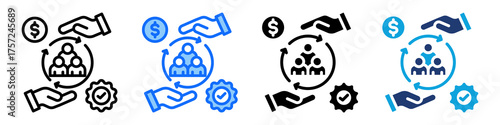 Customer Retention Icon Set Multi Style Vector Illustration