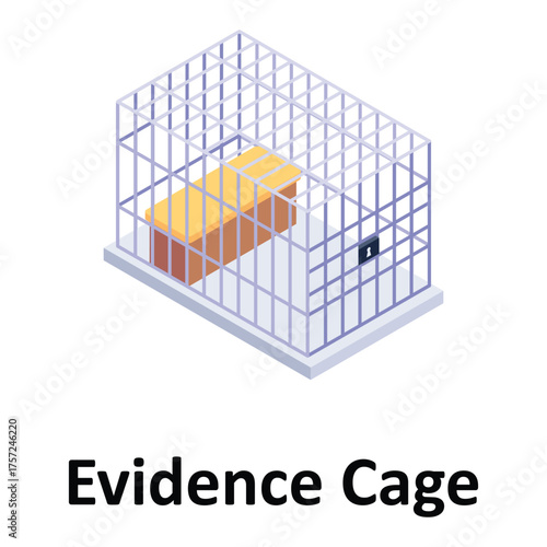Evidence Cage Vector icon which can easily modify or edit