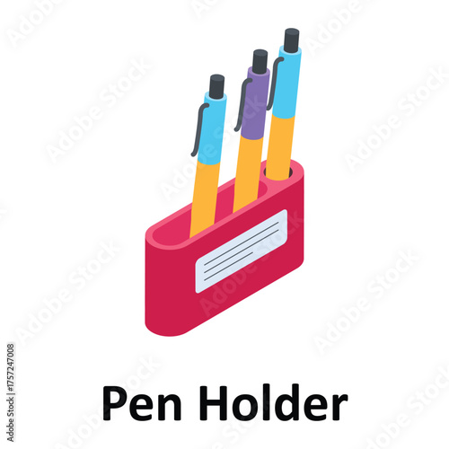 Pen Holder Vector icon which can easily modify or edit
