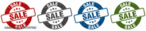 sale stamp. sale round stamp set isolated on white background