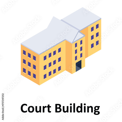 Court Building Vector icon which can easily modify or edit