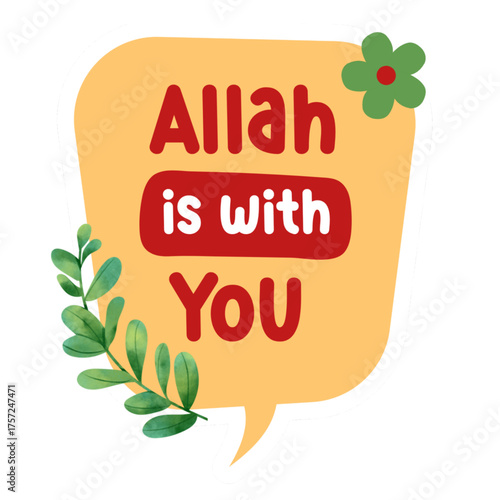 moslem sticker Allah is With You 