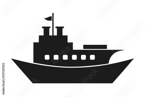 cruise ship  black icon, cruise ship  silhouette art
