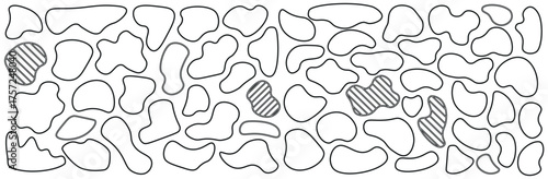 Abstract blotch shape. Liquid shape elements. Set of modern graphic elements. Fluid dynamical colored forms banner. Gradient abstract liquid shapes. Vector illustration