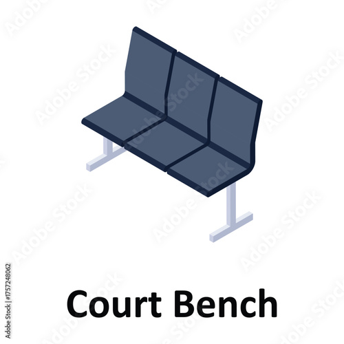 Court Bench Vector icon which can easily modify or edit