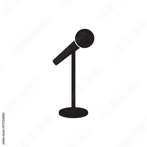 Microphone on stand isolated on white background
