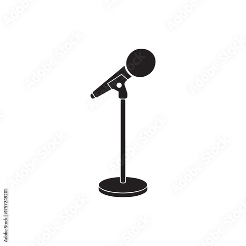 Microphone design on white background
