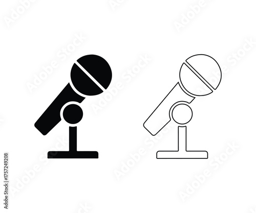 Microphone silhouette on white background