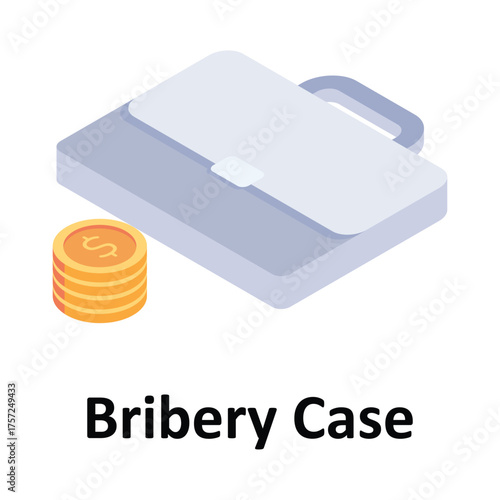 Bribery Case Vector icon which can easily modify or edit