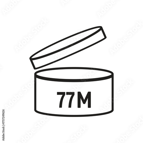 77 M SIGN vector illustration, packaging symbol Expiration period in months, expiration