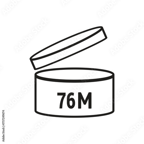 76 M SIGN vector illustration, packaging symbol Expiration period in months, expiration