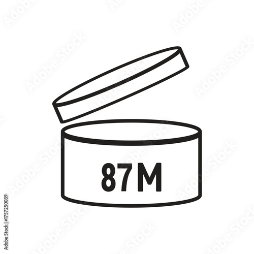 87 M SIGN vector illustration, packaging symbol Expiration period in months, expiration