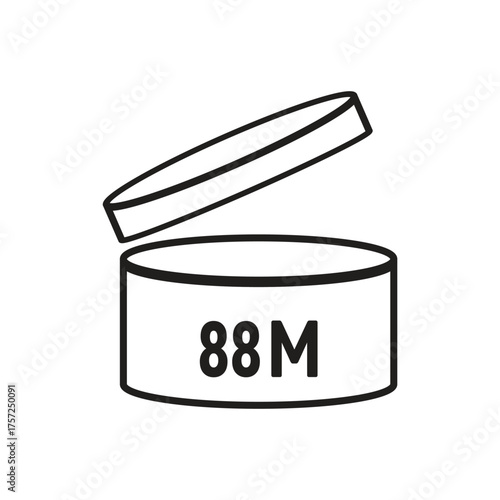 88 M SIGN vector illustration, packaging symbol Expiration period in months, expiration