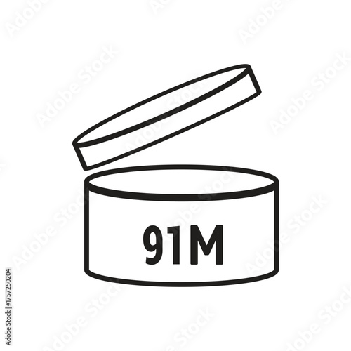 91 M SIGN vector illustration, packaging symbol Expiration period in months, expiration