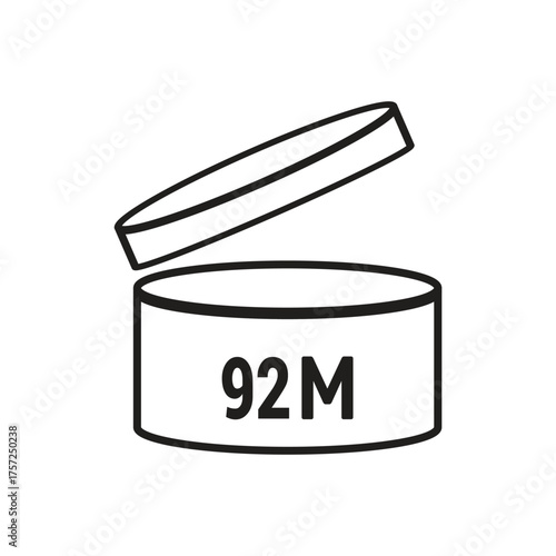 92 M SIGN vector illustration, packaging symbol Expiration period in months, expiration