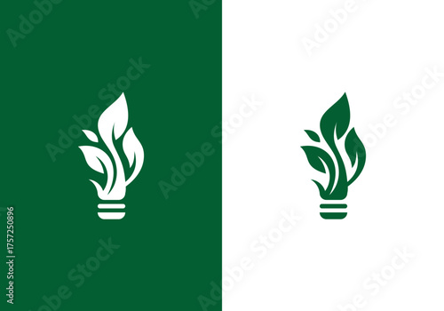 modern leaf lamp illustration logo	