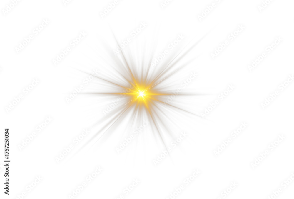Fototapeta premium Shining gold star PNG with luminous sparkle and transparent light. Radiant beams create elegant and festive highlights. Perfect for digital art, luxury compositions, or celebration graphics.