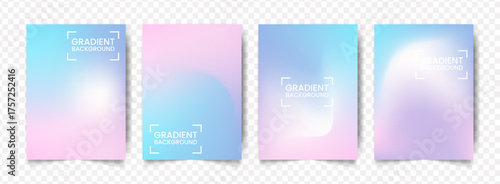 Soft Pastel Color Gradient Blurs Texture Backgrounds Set Templates
