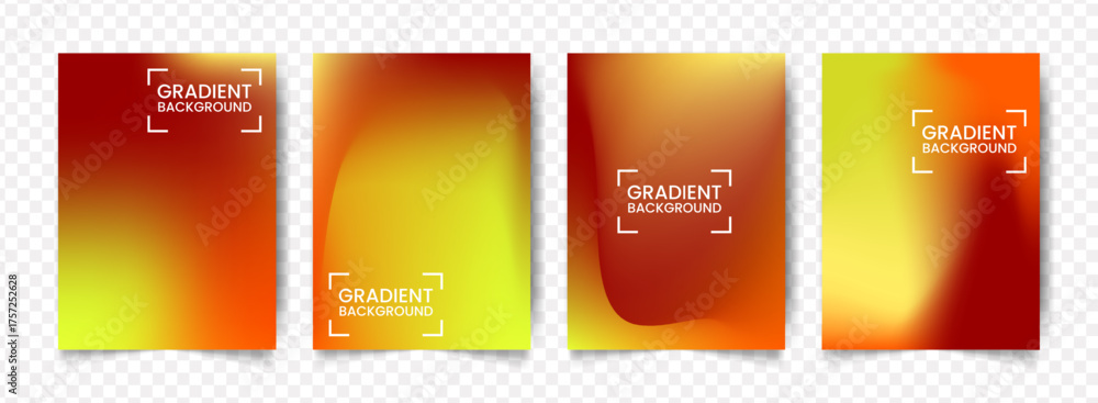 Fototapeta premium Vivid Color Abstract Modern Gradient Background Set for Presentation Template