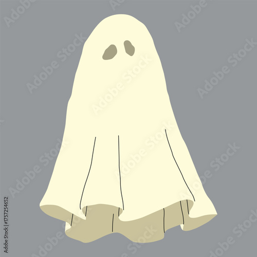 Ghost 2 cute on a grey background, vector illustration.