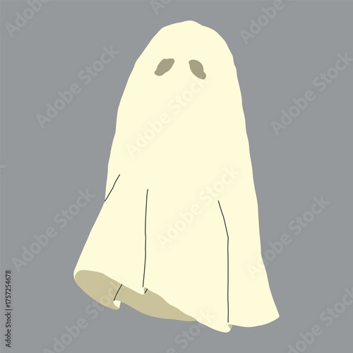Ghost 3 cute on a grey background, vector illustration.