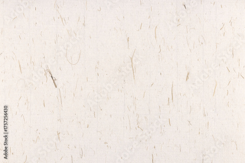 Plant fibers decorative paper texture. Decorated rice fragrance paper background. Landscape horizontal orientation.