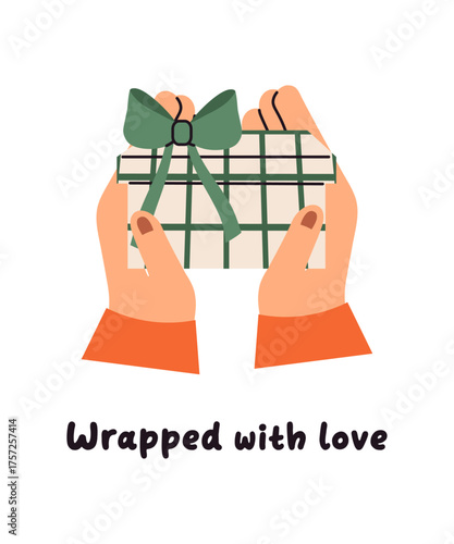 Christmas presents. exchange presents. Festive Vector illustration