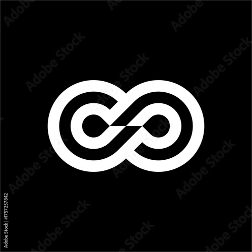 A bold, continuous infinity loop with thick, clean lines. Conveys unwavering strength, perpetual power, and professional reliability. Excellent for energy or IT security.