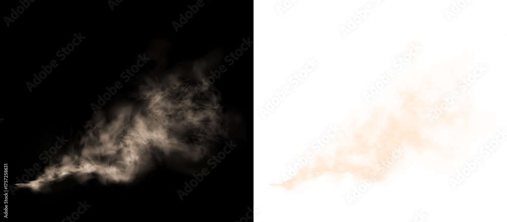 Fototapeta premium Elegant circular smoke PNG overlay with transparent fog ring and swirling mist textures for photo and design.