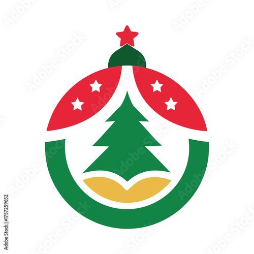 Modern Christmas Tree Logo Design for Holiday Branding and Festive Decoration